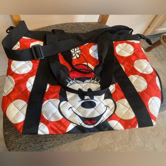 Disney Minnie Mouse Shoulder Travel Bag Large w/Detachable Strap, NWOT, Cute! - Picture 3 of 9
